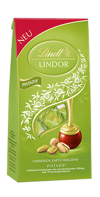 Lindt LINDOR Kugel 3x137g  Vollmilch Schokolade mit Pistazie Füllung 411 g.