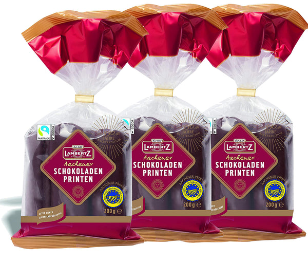 3x Lambertz  Schokoladen Printen a 200g = 600g |  ggA verifiziert MHD: 30/04/2026