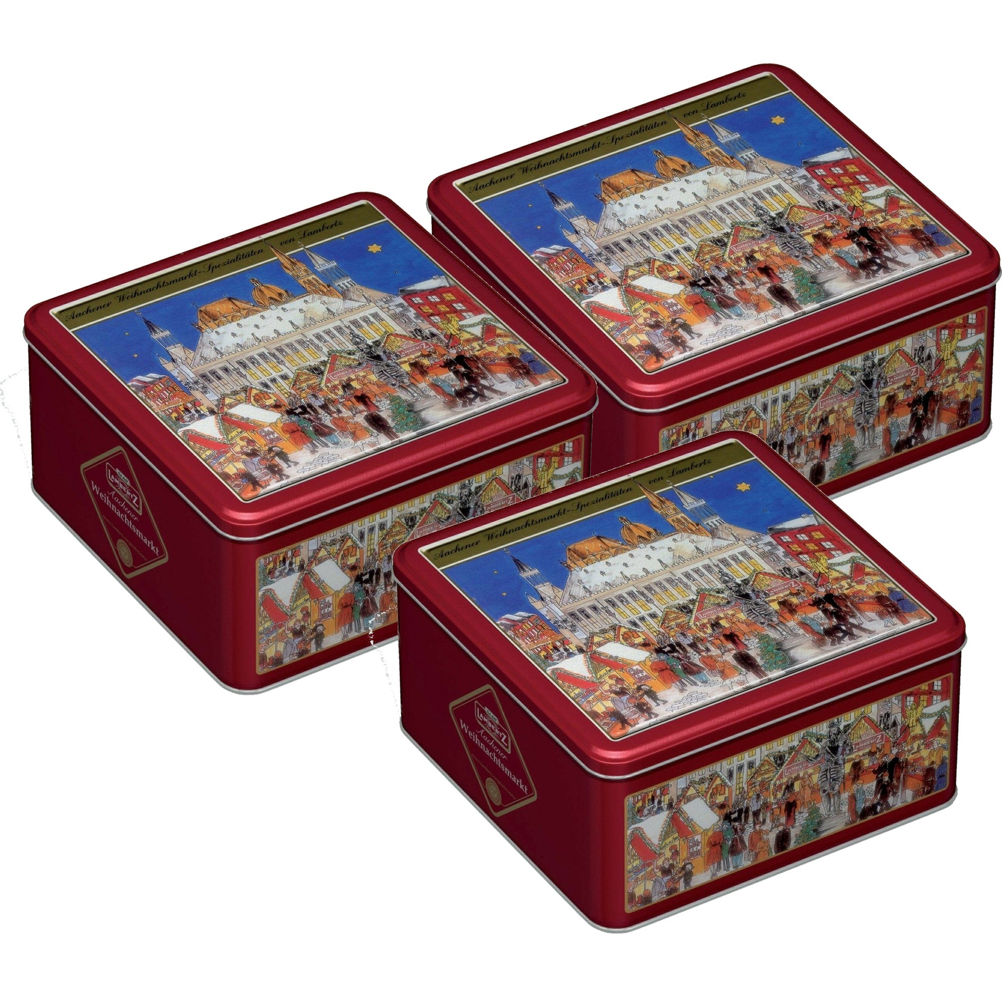 Lambertz Aachener Weihnachtsmarkt mit Rathaus Lebkuchenmischung Dose  1 kg / 3kg / 6kg