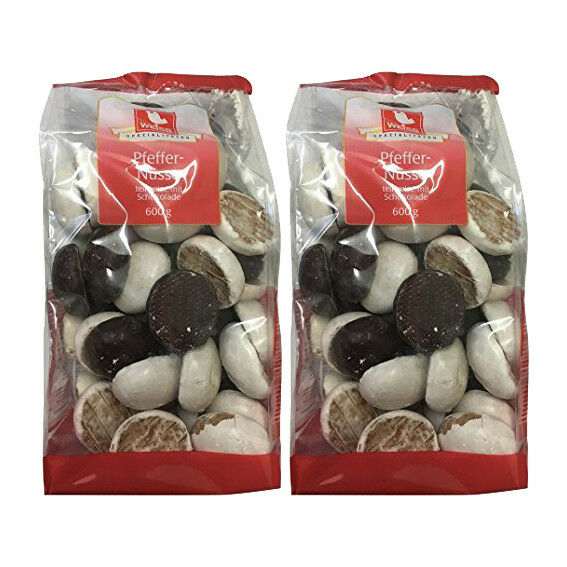 Weiss 2x 600g Pfeffernüsse im schoko Mix glasiert und schokoliert 1,2 kg.