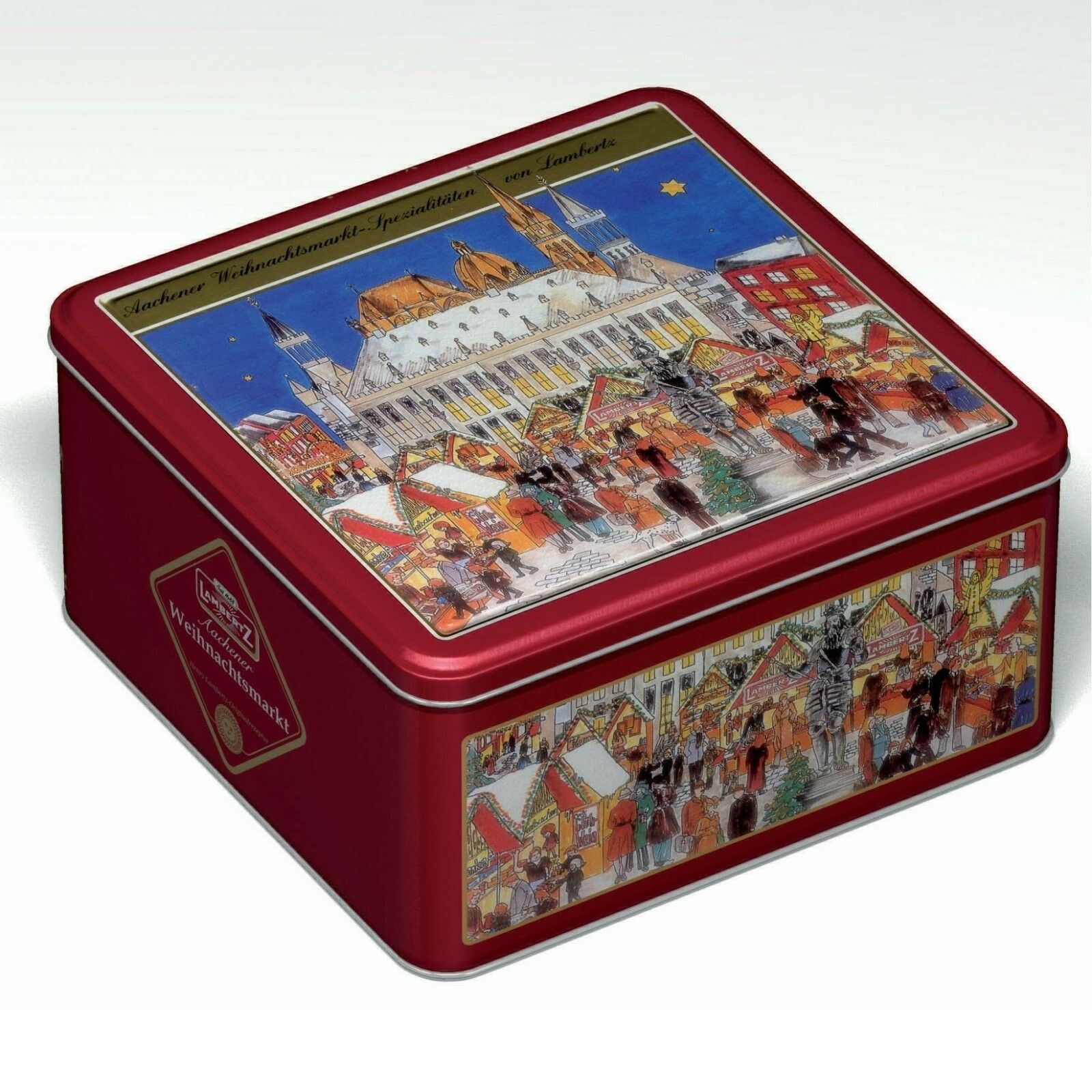 Lambertz Aachener Weihnachtsmarkt mit Rathaus Lebkuchenmischung Dose  1 kg