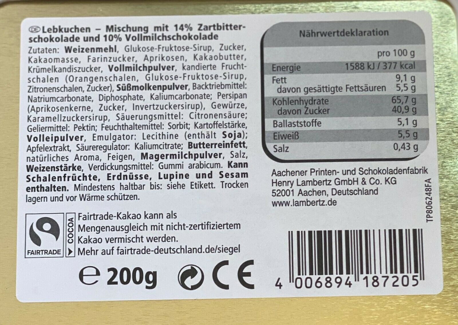 LAMBERTZ Musikdose mit Lebkuchenmischung 200g Spieluhr Weihnachtsmelodie Rosa