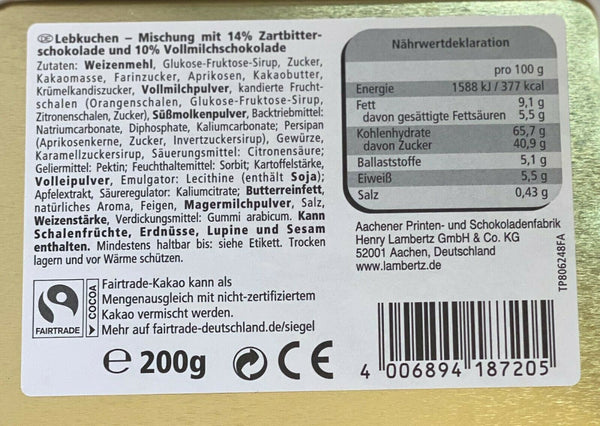LAMBERTZ Musikdose mit Lebkuchenmischung 200g Spieluhr Weihnachtsmelodie Rosa