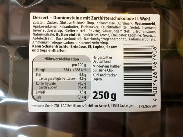 3 x 250gr Feine Aachener Dominosteine 25% Zartbitterschokolade 1. Wahl 750g Kinkartz SE