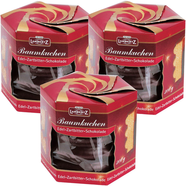 Lambertz 3 Baumkuchen in Zartbitter Schokolade 900 g MHD/15.12.2025