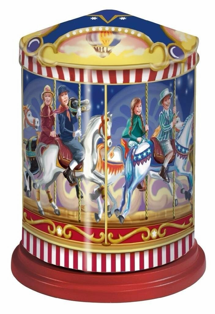 Weiss Karussell Dose Spieluhr mit 300g Elisenlebkuchen gefüllt