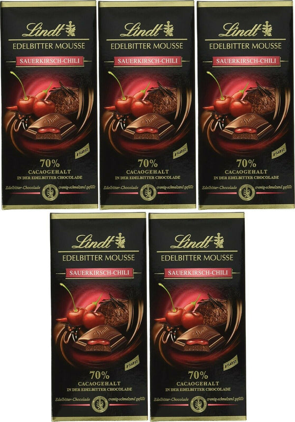Lindt Edelbitter Mousse Sauerkirsch-Chili 5 x 150g