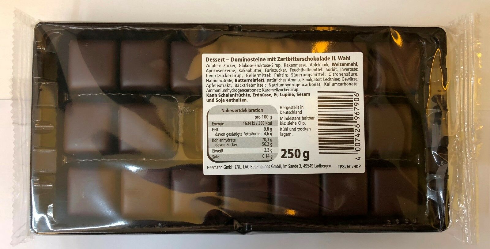 3 x 250gr Feine Aachener Dominosteine 25% Zartbitterschokolade 1. Wahl 750g Kinkartz SE