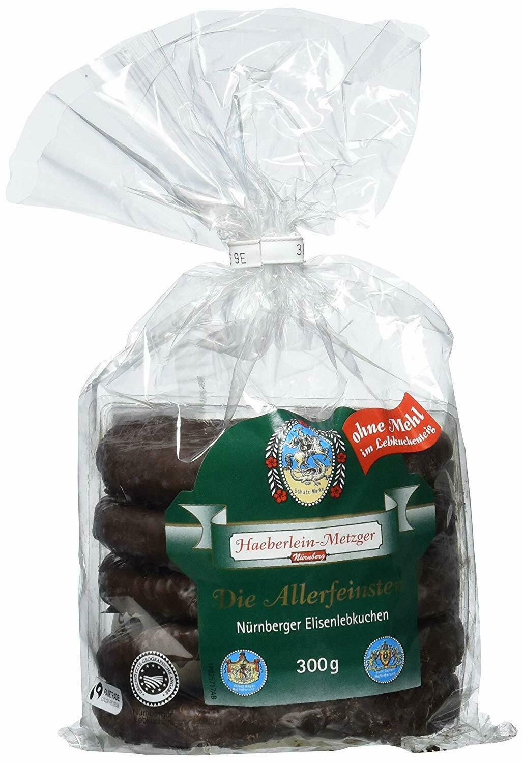 Die Allerfeinsten Elisen Lebkuchen 3x300 g Haeberlein Metzger ohne Mehl Zartbitter MHD: 30/04/2026