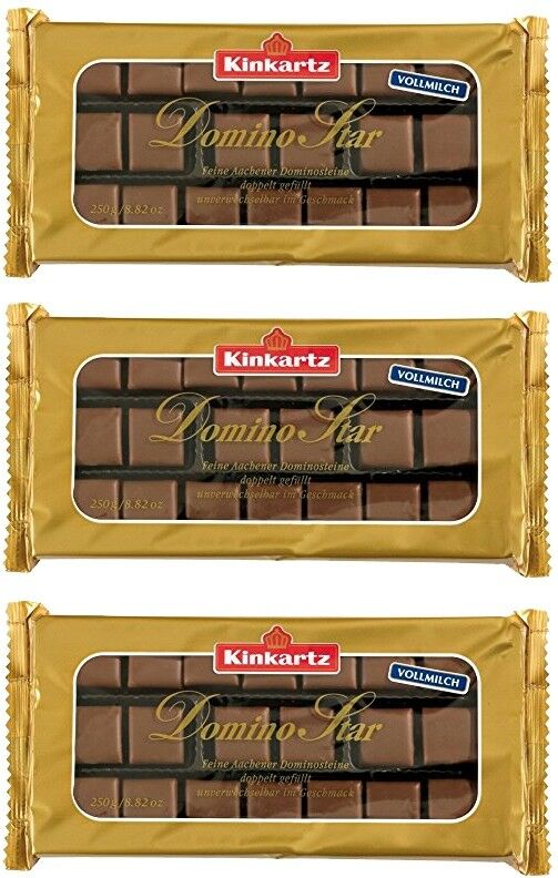 Kinkartz Domino Star Vollmilch Feine Aachener Dominosteine (3 x 250g) MHD 30/04/26