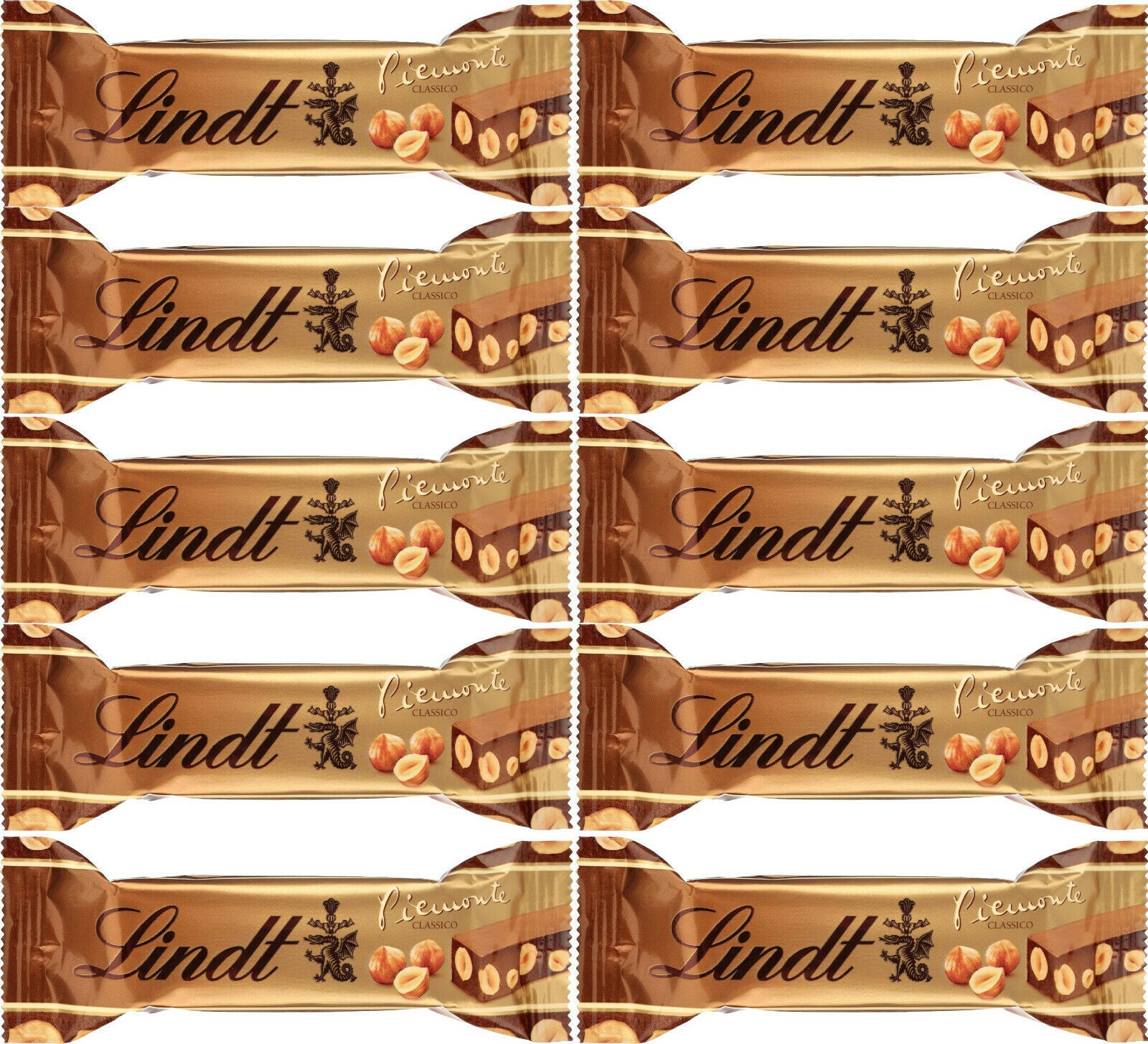 Lindt NUXOR 36 Riegel Gianduja Milchschokolade mit Haselnüssen 36 x 33g