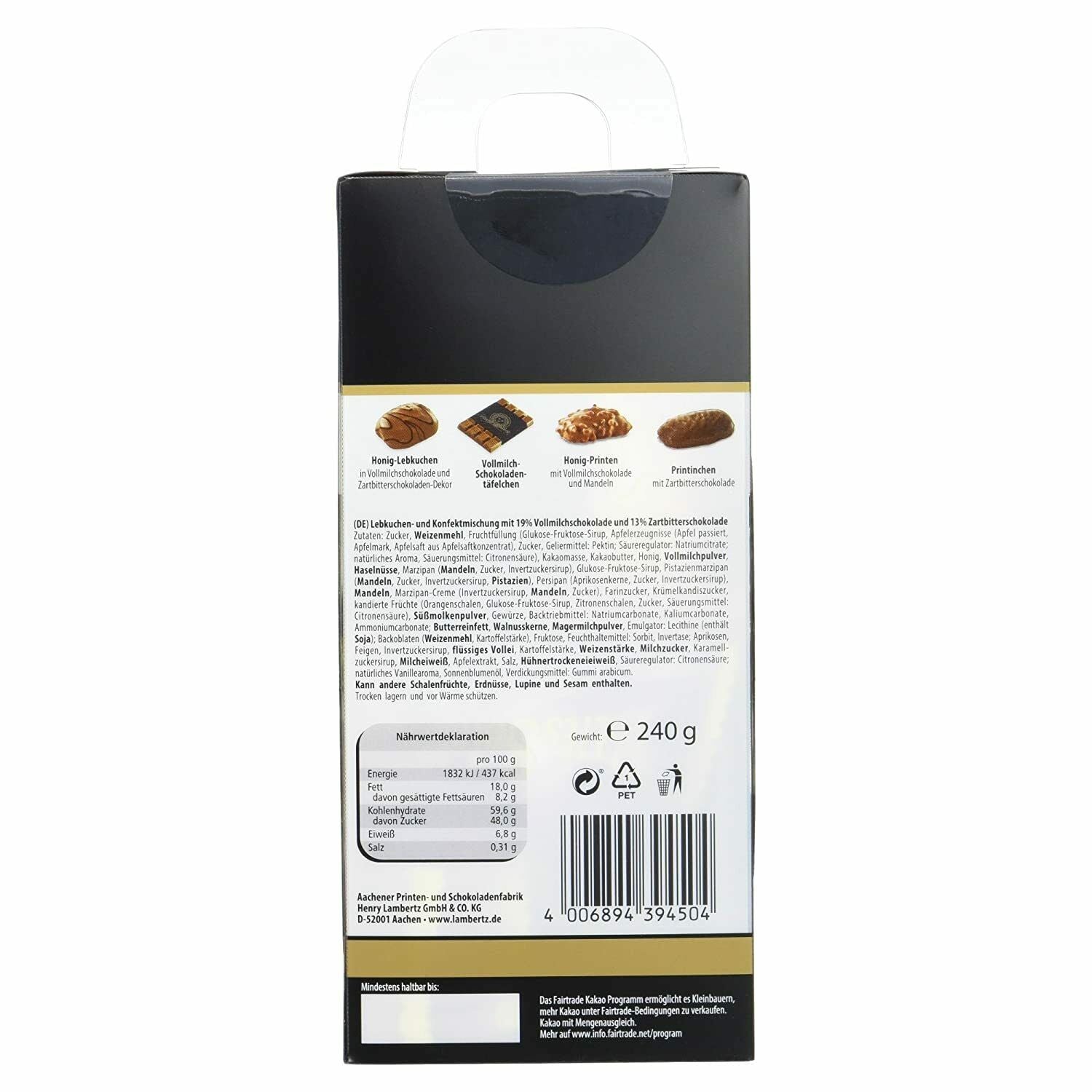 Henry Lambertz Lebkuchenkonfekt Petits Soleils Cubus 240g