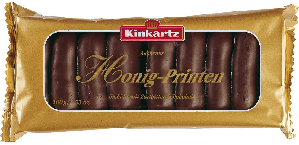 Kinkartz 4x 100gr Aachener Honig-Printen umhüllt 28% Zartbitterschokolade MHD: 30/04/2026