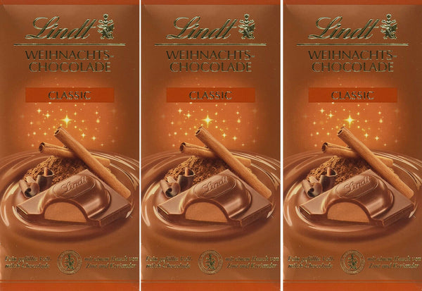 Weihnachtsschokolade  Classic von Lindt Vollmilch Zimt Koriander 3 x 100g