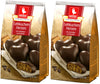 Weiss 2x 150g Lebkuchen Herzen mit 23% Zartbitterschokolade überzogen 300g MHD:2025