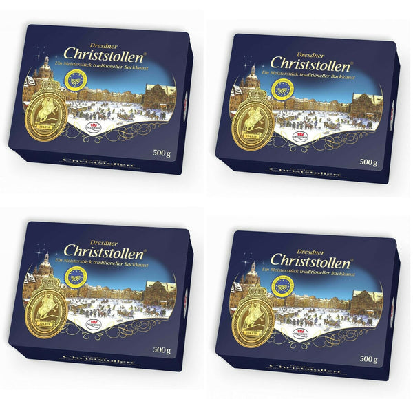 4x500g Original Dresdner Stollen Christstollen Geschenkdose 2kg