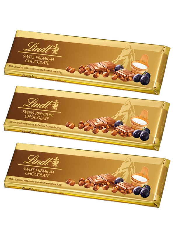3 x 300g Lindt Trauben Nuss Swiss Premium Chocolate Schweizer Schokolade