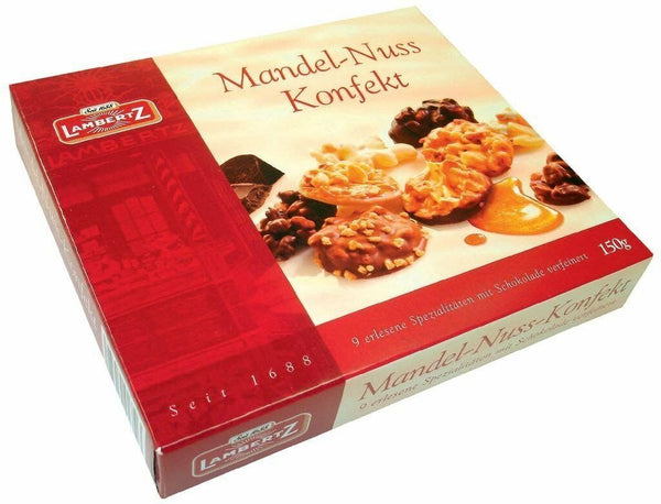 3x Lambertz Mandel-Nuss Florentiner Konfekt mit 18% Vollmilchschokolade 450g MHD 08/25