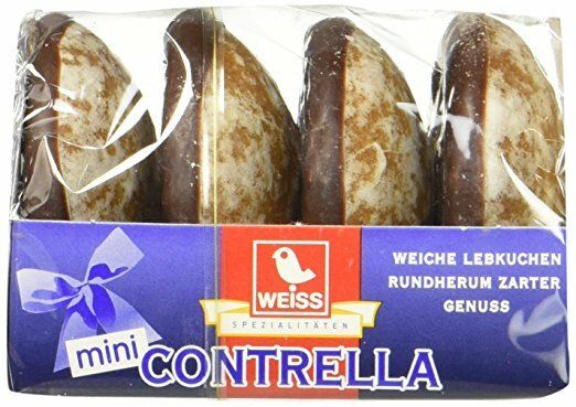 10 x 50 g. WEISS Contrella Minis Lebkuchen mit Orangen Lebkuchen Schokoboden
