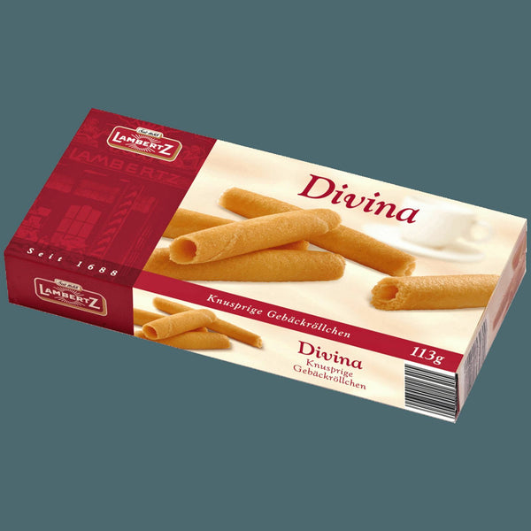 Lambertz Divina 3x 113g Knusprige Gebäckröllchen (339g) Rolles Biscuits Cialde