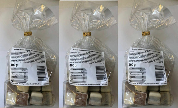 3 x 400g. Feine weisse Dessert Aachener Dominos II Wahl Dominosteine 1,2 kg