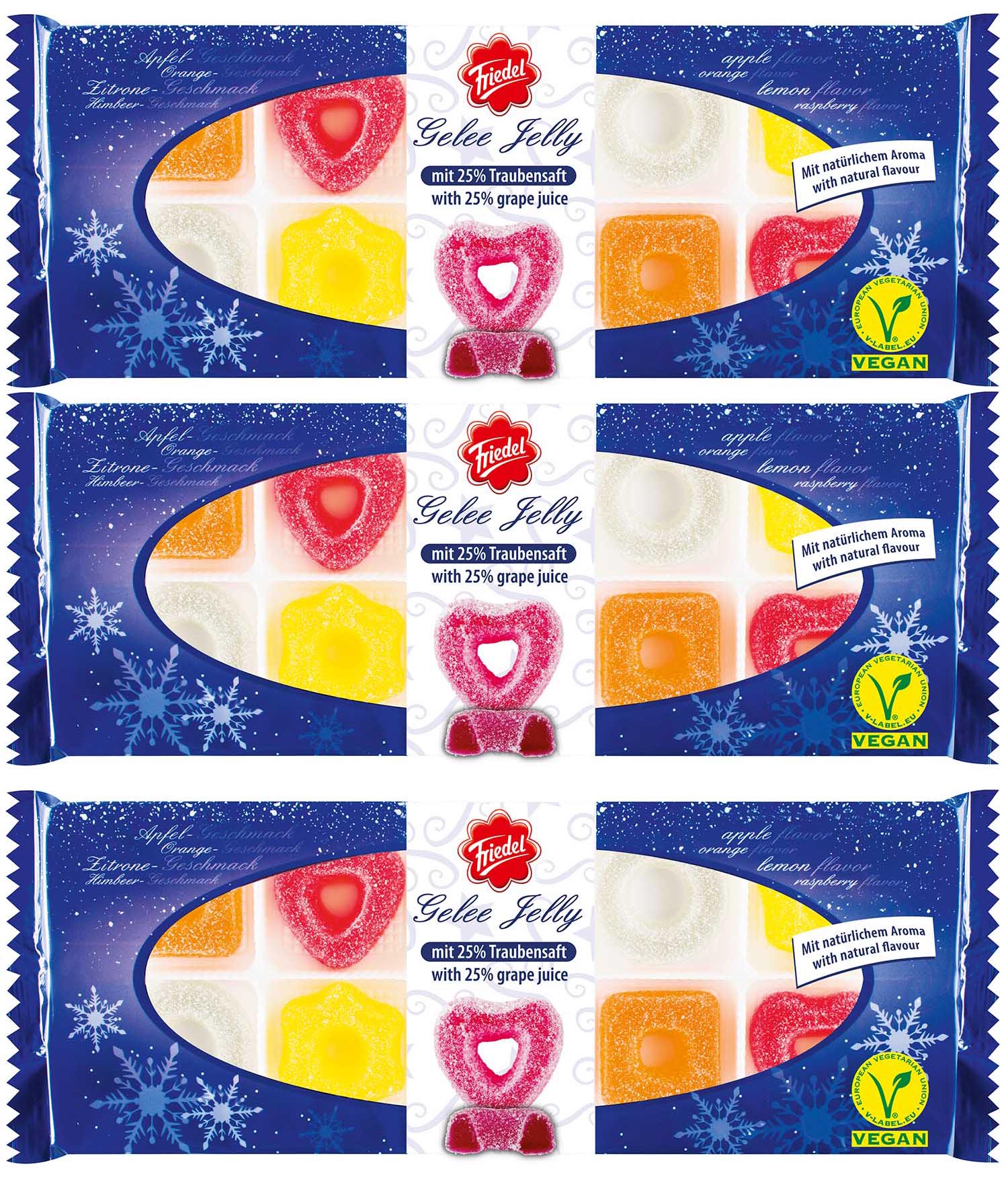 3x Friedel Gelee Spezialitäten Baumbehang à 150g - 450g