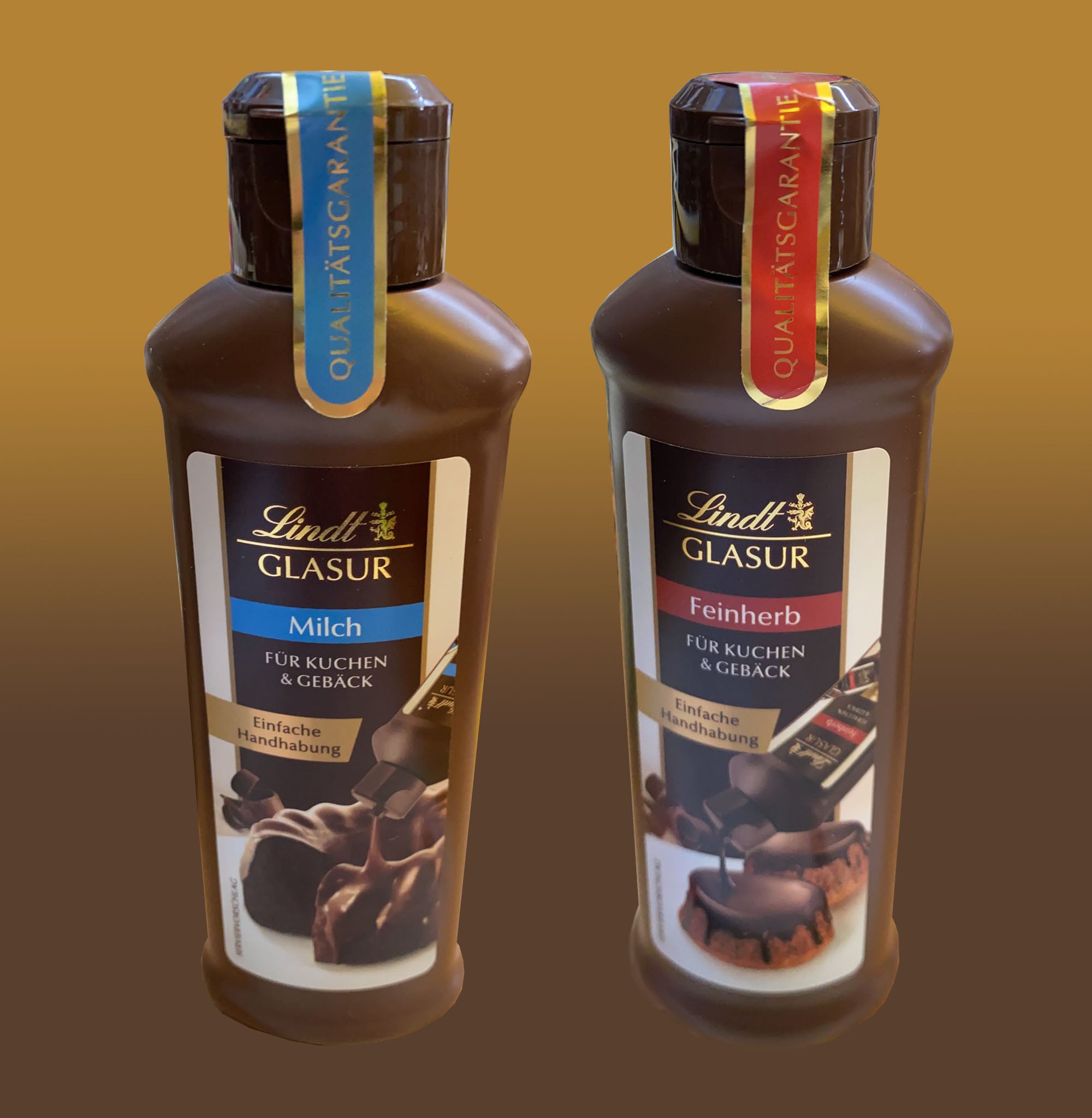 Lindt Glasur Milch und Feinherb je 200g