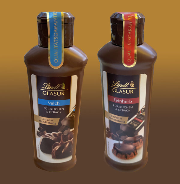 Lindt Glasur Milch und Feinherb je 200g