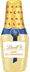 3x Lindt Alkohol Fläschchen Zartbitter Schokolade mit Marc de Champagne 131g = 393g