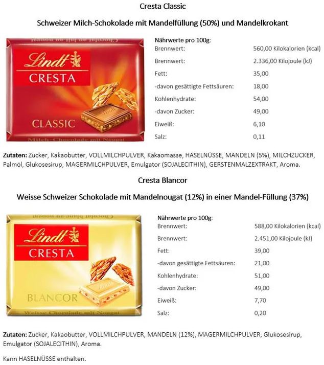 Lindt Naps 500g Napolitains Schokolade in der Geschenkbox Gift Set