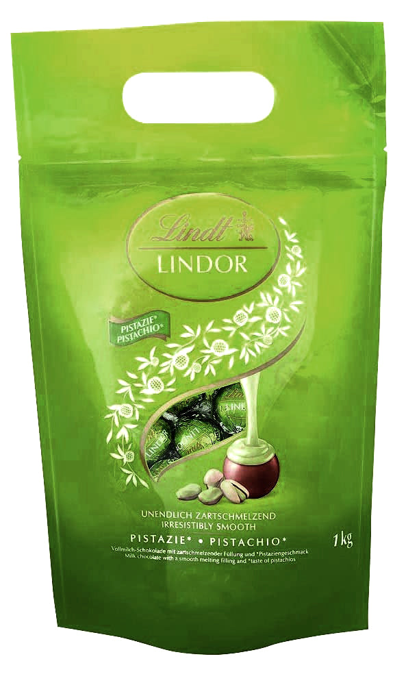 Lindor Vollmilch Pistaziencreme Kugeln von Lindt 1kg ca. 80 Kugeln